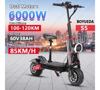 BOYUEDA-Trottinette Électrique S5, Moteur 6000W, Batterie 60V 38Ah, Connexion Bluetooth, Fonction NDavid Intelligente, 11 Pouces, Hors Route 6000W Motor 60V38AH