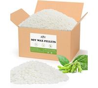 BOYUJK Cire de soja pour bougies - 10 kg - Cire de bougie 100 % naturelle et biologique à base de soja sans additifs - Point de fusion bas 55-70 °C - Sans danger et pure (10 kg)