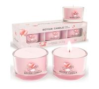 BOYUJK Coffret cadeau de bougies parfumées pour l'anxiété | 3 bougies votives parfumées | Cadeaux de relaxation pour femme (collection Pink Season)