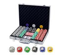 Boyzhood Jetons de Poker avec Chiffres, Lot de 500 jetons de Poker avec étui de Transport en Aluminium, 11,5 g, pour Jeux de Hasard Texas Holdem et Blackjack.