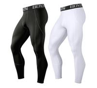 Boyzn Lot de 2 pantalons de compression pour homme - Legging de sport respirant - Collants fonctionnels - Pour la course, la randonnée, le cyclisme, Lot de 2 - Noir/Blanc, XXXL