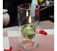 BOZHEN Lampe à Huile de Verre Transparente Lampe à Huile pour intérieur Décoration de Verre créative Lampe de kérosène d'éclairage d'urgence Lampe de Beurre ménagère sans fumée Green