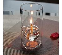 BOZHEN Lampe à huile de verre transparente Lampe à huile pour intérieur Décoration de verre créative Lampe de kérosène d'éclairage d'urgence Lampe de beurre ménagère sans fumée