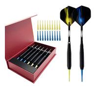 BOZHUO Coffret Cadeau de fléchettes Souples de 6 pièces, fléchettes Souples de 18 g, Tige en Aluminium et 20 têtes de fléchettes Souples, adaptées aux réunions de Bureau à Domicile