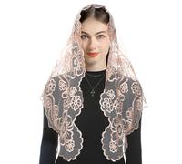 Bozidol Mantille d'Église Catholique, Voile de Chapelle Brodé de Notre-Dame de Guadalupe, Couverture de Tête pour Messe Latine pour Femmes