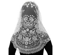 Bozidol Voile de Messe de Chapelle Catholique, Voile de Prière Religieux, Couverture de Tête de Mariée, Communion Orthodoxe (Blanc)