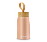 Boziee Petite bouteille isotherme, 250 ml, pour boissons chaudes et froides, sans BPA, en acier inoxydable, pour l'extérieur, le quotidien, orange-rose