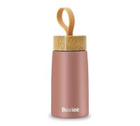 Boziee Petite bouteille isotherme, 250 ml, pour boissons chaudes et froides, sans BPA, en acier inoxydable, pour l'extérieur, le quotidien, marron et rose
