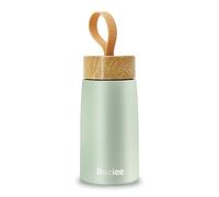 Boziee Petite bouteille isotherme, 250 ml, pour boissons chaudes et froides, sans BPA, en acier inoxydable, pour l'extérieur, le quotidien, vert clair