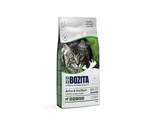 Bozita Active & Sterilised Croquettes pour Chat avec Agneau - 10 kg - sans céréales pour Chats Actifs stérilisés - 33% de protéines, 20% de matières Grasses - sans Sucre et sans OGM