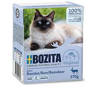 Bozita Aliments complets pour Amuse-Gueules en Sauce avec Renne au Tetra Recart - 16 x 370 g - sans céréales - Nourriture pour Chats Adultes - 16 x 370 g