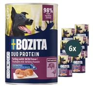 Bozita Dog Paté Dinde et Sanglier 6 × 400 g - Nourriture Humide pour Chien sans céréales - Pâté avec postbiotiques et Sources de protéines animales - Formule complète sans Sucre ajouté