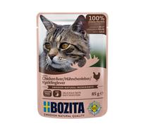 BOZITA Nourriture Humide en gelée avec Foie de Poulet - 12 x 85 g - Sachet Portion - sans céréales - pour Chats Adultes