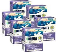 Bozita Purely Lot de 6 boîtes de 370 g de dinde et poulet (Puppy & Junior) au Tetra | Nourriture humide sans céréales pour chiens | Très haute teneur en viande | Avec morceaux de viande | Sans sucre