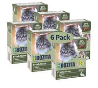 Bozita Tetra Canapés avec Lapins en Sauce - 6 x 370 g de Nourriture pour Chat sans céréales sans Sucre ajouté - avec 7,5% de protéines, 5% de matières Grasses - Goût de Viande particulièrement Fin