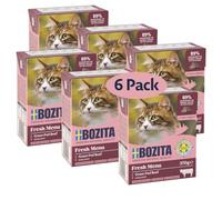Bozita Tetra Nourriture Humide avec hachée de bœuf en gelée - 6 x 370 g - Nourriture pour Chat sans céréales et sans Sucre - sans OGM - avec 7,5% de protéines, 5% de matières Grasses - Complète et