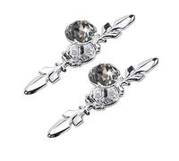 BOZONLI 2 Pièces Poignée Bouton de Meuble en Transparent Diamant Cristal Verre Poignee de Porte Meuble Tiroir Placard Décoration, avec Vis (Chrome poli 120mm)