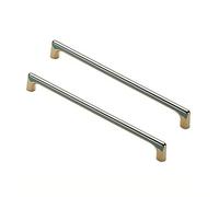 BOZONLI 2pcs Poignée Bâton de Porte Cuisine Meuble Placard, Poignée de Placard Carrée D'or en Alliage de Zinc, Entrax de trou 224mm