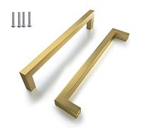 BOZONLI 2pcs Poignee de Meuble Cuisine 224mm Poignée Meuble Dorée pour Tiroirs et Placards Poignée de Meuble en Acier Inoxydable