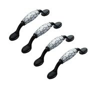 BOZONLI 4 x Céramique Poignée de Meuble, Poignee de Meuble Cuisine, Poignée Bâton de Porte Meuble, Cusine Poignée Barre de Porte d'Armoire en Alliages de Zinc (128mm)