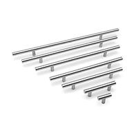 BOZONLI 6 × Argent Poignee de Meuble Cuisine, Poignée Bâton De Porte Cuisine Meuble Placard Inoxydable (Entraxe de Trous 224mm)