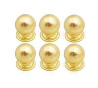 BOZONLI 6 Pièces Bouton de Meuble Doré, 22mm Unique Trou Rond Boutons de Tiroir, Bouton de Porte, Poignee de Meuble pour Placard Armoire Cuisine