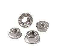 BOZONLI Écrous Hexagonaux à Bride Dentelée, en Acier Inoxydable, M3(3mm)