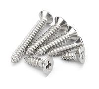 BOZONLI M5 Vis Autotaraudeuses en Acier Inoxydable a Tête Cruciformes/Plate/Fraisée Vis Autotaraudeuses Vis a Bois, M5×25mm,50 pcs