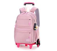 BOZONLI Sac a Dos Roulette Fille Cartable Scolaire à roulettes Enfant Sac à Dos Roulette Garçon Primaire Voyage Enfant, Violet