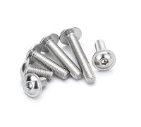 BOZONLI Vis à Tête Bombée avec Six Pans Creux et Bride, Vis Boulon à Six Pans Creux en Acier Inoxydable, M4x6mm,50 pcs