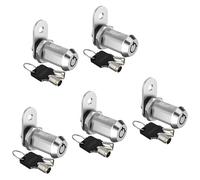 BOZXYE Lot de 5 verrous à came de qualité supérieure pour rangement de véhicule récréatif, serrure d'armoire à clés identiques pour porte de rangement sur tiroirs, boîte à outils, camping-car,
