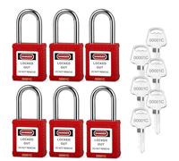 BOZZYS Lot de 6 verrous de verrouillage à clés identiques, 6 clés identiques par loto, ensemble de cadenas pour verrouillage industriel (BD-GT01KA-6pcs-6keys)