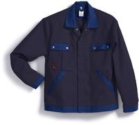 BP 1454-720-10-53/55 Veste de travail avec boutons-pression dissimulés et poches, coton renforcé 305,00 g/m², bleu foncé/bleu roi, 53/55