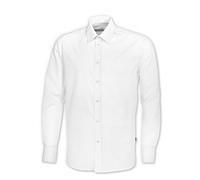 BP 1563-682-21-43/44, Chemise homme, manches longues avec poignets 125,00 g/m², tissu mélangé avec stretch blanc, 17,5