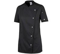 BP 1598-485-32 Gourmet Veste de cuisine à manches courtes en coton et polyester pour femme Noir Taille XS