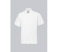 BP 1612-181-21-5XL, Polo unisexe, manches 1/2, col polo avec boutonnière, 70 cm 220,00 g/m², mélange de tissu blanc, 5XL