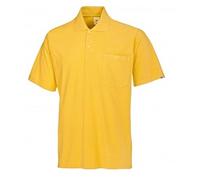 BP 1612-181-86-S Polo unisexe manches 1/2 col polo avec boutonnière 70 cm 220 g/m² Mélange de tissu jaune, S