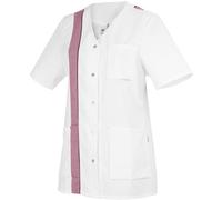 BP 1616-400-82-46n, Tunique pour femme, manches 1/2, col en V avec bouton-pression 215,00 g/m², mélange de tissu blanc/bordeaux, 20N