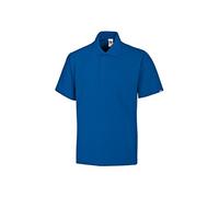 BP 1625-181-13-M, Polo unisexe, manches 1/2, col polo avec bande à boutons-pression dissimulée, 70 cm 220,00 g/m², mélange de tissu bleu roi, M