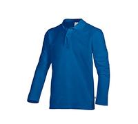 BP 1629-181-13-S, Polo unisexe à manches longues, manches longues, col polo avec bande pression 220,00 g/m², mélange de tissu bleu roi, S
