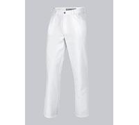 BP 1643-558-21-Sl, Pantalon unisexe, style jeans avec élastique réglable au dos 245,00 g/m², mélange de tissu blanc, Sl