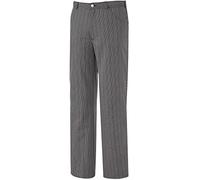 BP 1643-801-36-2XLn Pantalon unisexe style jean avec dos élastique réglable 215,00 g/m² Mélange de tissus Noir/blanc Rayures 2XL