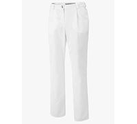 BP 1647-400-21-52l Pantalon pour femme, avec plis et poches, mélange de tissu 215,00 g/m², blanc, 52 l