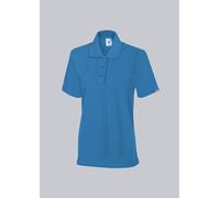 BP 1648-181-11-L Polo pour femme - Manches 1/2 - Col polo avec boutonnière - 64 cm - 220,00 g/m² - Mélange de tissus bleu clair - L