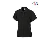 BP 1648-181-32-M, Polo femme, manches 1/2, col polo avec boutonnière, 64 cm 220,00 g/m², mélange de tissu noir, M
