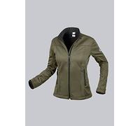 BP 1695-571-73-M Veste softshell pour femme Col montant Fermeture Éclair avant 100% polyester Vert olive Taille M 255 g/m²