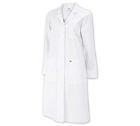 BP 1699-130-21-44n Manteau pour femme à manches longues, col boutonné, 205,00 g/m², pur coton, blanc, 44n