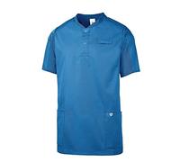 BP 1739-435-116-M Tunique de confort unisexe à manches longues avec empiècements piqués et système de levage de bras 180 g/m² Bleu azur Taille M