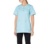 BP 1740-435-111-XS Tunique à enfiler pour femme, manches 1/2, col en V avec fine bande à bouton-pression, 180 g/m², mélange de tissu, océan, XS