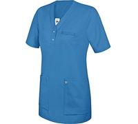 BP 1740-435-116-3XL Tunique pour femme, manches 1/2, col en V avec fine bande à bouton-pression, mélange de tissu 180 g/m², bleu azur, 3XL